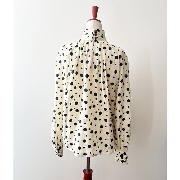 Vintage 80s Jordan Polka Dot Turtleneck Blouse Size Small - Picture 5 of 7